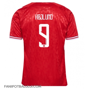 Danemarca Rasmus Hojlund #9 Tricou Fotbal Replică European 2024 Barbati Acasa